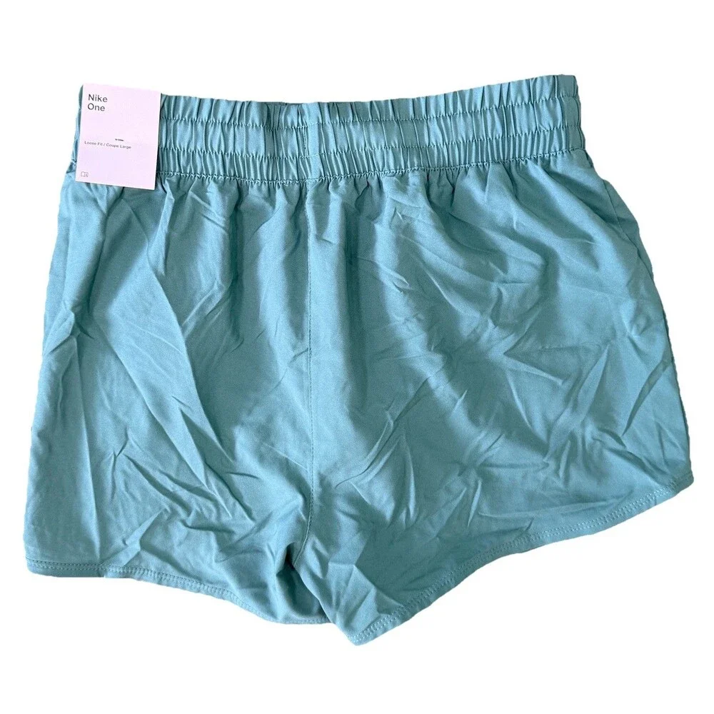 NWT‎ Nike One Dri-FIT High-Waisted Girls Lg Shorts Green Woven Training Short